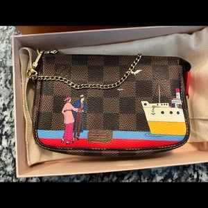 Like new Louis Vuitton Damien Ebene 2016 Christmas Animation Mini Pochette